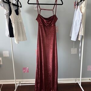 Free People floor length velvet dress